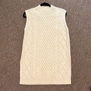 H&M Cream Cable Knit Mini Dress